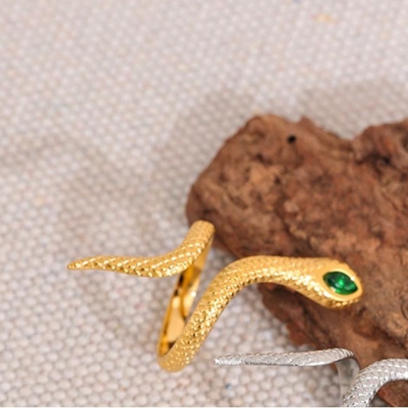 💛Gold Plated shiny snake adjustable ring - Picture 5 of 6